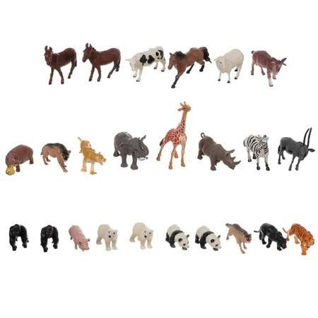 Zwierzęta Zabawki Figurki Zwierzątka Farma dla Dzieci 48 Zwierząt w Etui KRUZZEL