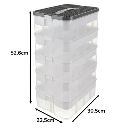 Pojemnik na Klocki Pudełko 35l Organizer z Przegródkami Duży 5 Piętrowy Kruzzel 25759