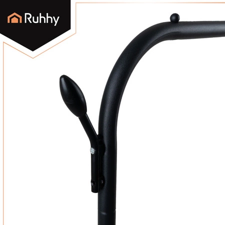 Wieszak na Ubrania RUHHY Metalowy Podwójny z Półką i Kółkami do Garderoby 27084