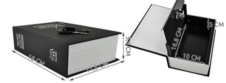 Sejf Metalowa Kasetka Książka Na Pieniądze Klucze MALATEC