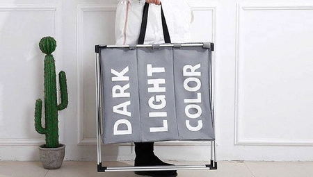 Kosz na Pranie Bieliznę Pojemnik Duży aż 3 Komory RUHHY