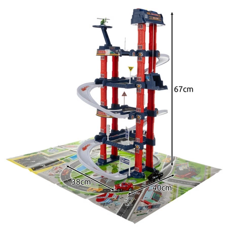 Parking Garaż Samochodowy + Autka Auta Tor z Elektryczną Windą Zjeżdżalnia KRUZZEL