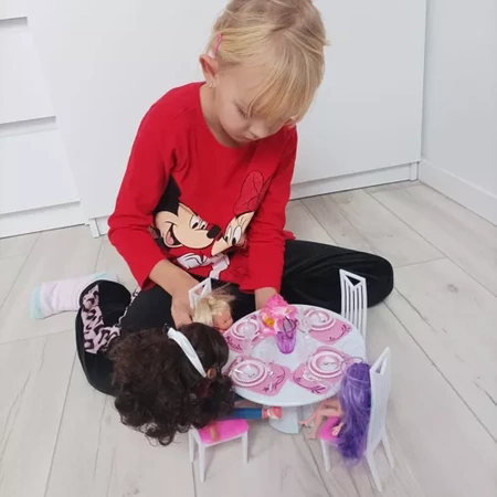 Mebelki dla Lalek do Domku Meble Duży Zestaw Jadalnia Stół Krzesła aż 43 el ISO TRADE