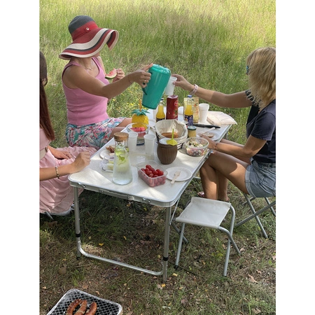 Zestaw Turystyczny Stolik Składany Stół 4 Krzesła 5w1 Kempingowy Krzesełka TRIZAND