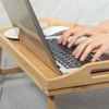 Stolik Śniadaniowy pod Laptop do Łóżka Bambusowy Drewniany Składany Taca XL RUHHY