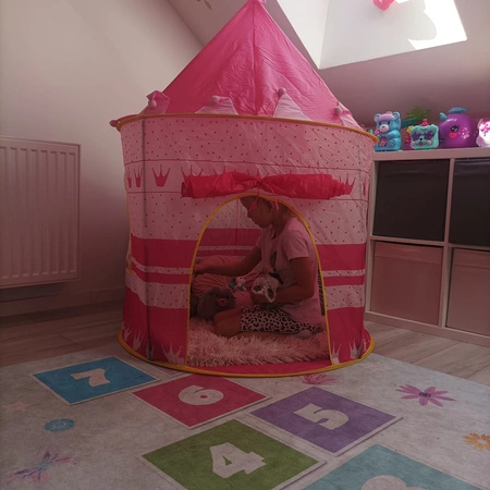 Namiot dla Dzieci Domek Zamek do Domu Ogrodu Pokoju Pałac Ogrodowy Duży Róż KRUZZEL