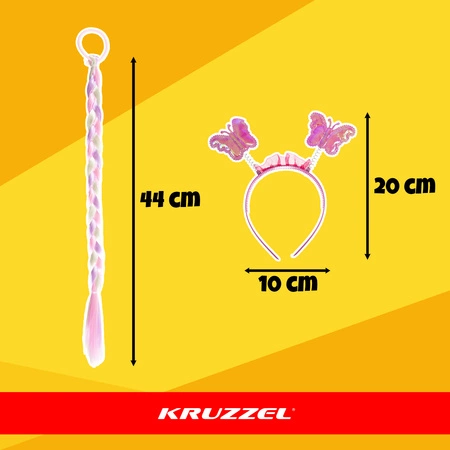 Strój Motyla dla Dzieci KRUZZEL Skrzydła Włosy Spódnica Kostium Przebranie