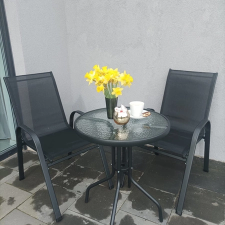 Meble na Balkon Taras Stół Krzesła Zestaw Ogród Ogrodowe Komplet Mebli 2 +1 GARDLOV