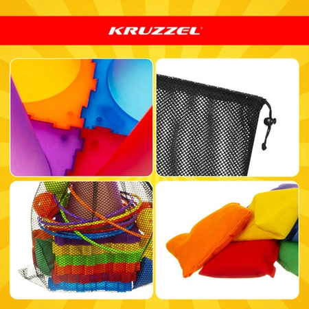 Gra Zręcznościowa Rzucanie do Celu KRUZZEL 3w1 Woreczki Pachołki dla Dzieci