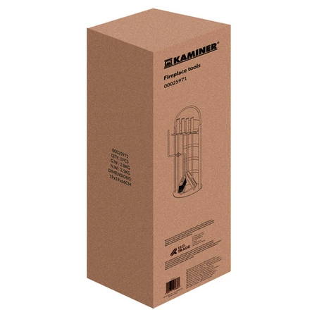 Przybory Kominkowe Akcesoria do Kominka Pieca Stalowe na Stojaku Zestaw 5w1 Kaminer 25971