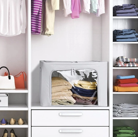 Pokrowiec na Pościel Ubrania Koce Pojemnik Torba Organizer ze Stelażem 2szt RUHHY