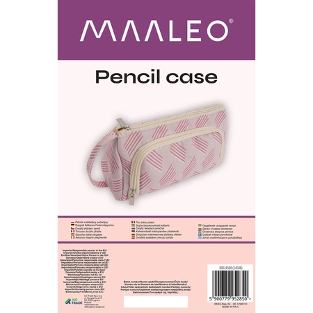 Piórnik Szkolny Dwukomorowy Rozkładany Saszetka Podwójny Różowy dla Dzieci MAALEO
