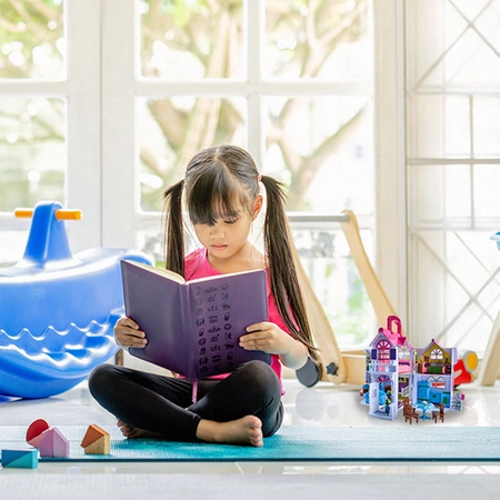 Domek dla Lalek Meble Lalki Rozkładany Przenośny Mebelki Pies 6 Pomieszczeń ISO TRADE