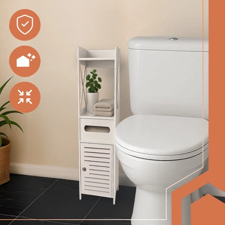 Szafka Łazienkowa Stojąca Uchwyt na Papier Toaletowy Regał Słupek na Klucz Ruhhy 25763