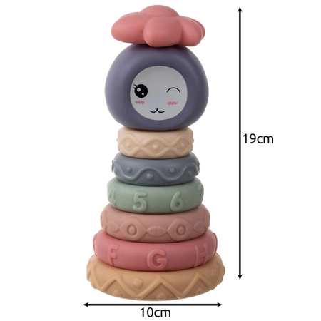Klocki Sensoryczne Miękkie Gumowe Wieża Kreatywne Zestaw Gryzaki dla Dzieci ISO TRADE