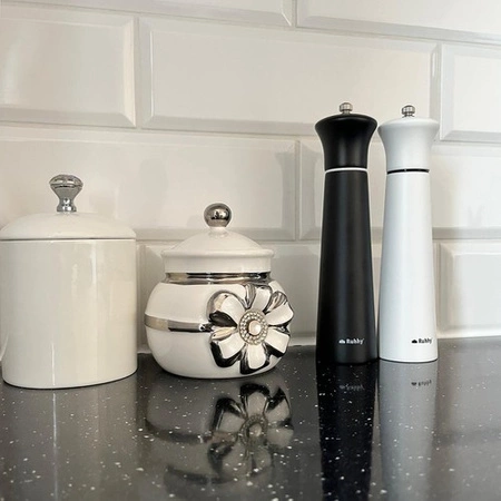 Młynek do Soli i Pieprzu Młynki Drewniane Mielenia Przypraw Ręczny Zestaw 2 RUHHY