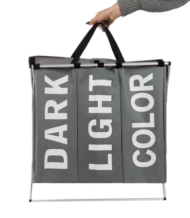 Kosz na Pranie Bieliznę Pojemnik Duży aż 3 Komory RUHHY