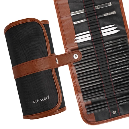 Zestaw do Szkicowania Rysowania Profesjonalny Szkicownik Ołówki Węgle Etui MAALEO 26134