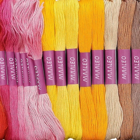 Mulina do Haftowania mix Kolorów 100 szt Nici + Zestaw Akcesoriów Tamborek 25724 MAALEO