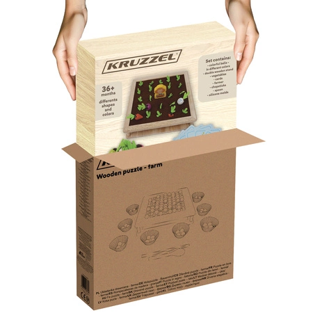 Gra Memory Farma Pamięciowa Montessori Układanka dla Dzieci Pamięć Foremki KRUZZEL