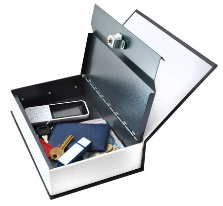 Sejf metalowa KASETKA książka na pieniądze + KLUCZ MALATEC