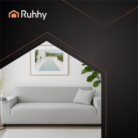 Pokrowiec na Narożnik Kanapę Leżankę Jasno Szary Welur Elastyczny 145-185cm RUHHY 26035