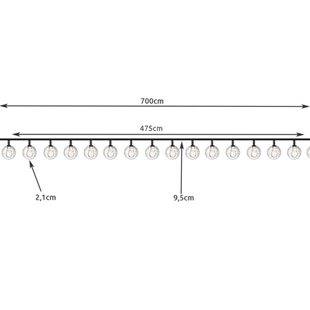 Girlanda Solarna 50 LED Ogrodowa Lampki Solarne Kuli Ogrodowe Świetlna GARDLOV