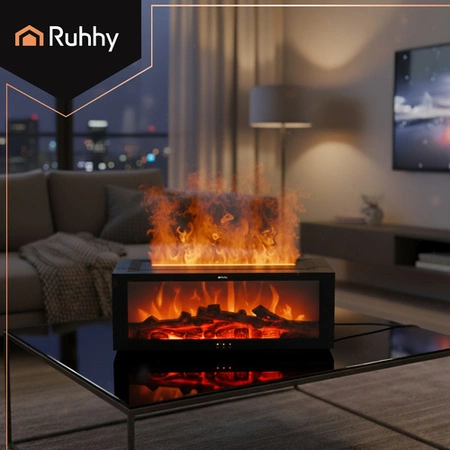 Dyfuzor Zapachowy Aromatoterapia do Olejków Nawilżacz Efekt Kominka 150ml Ruhhy 26453