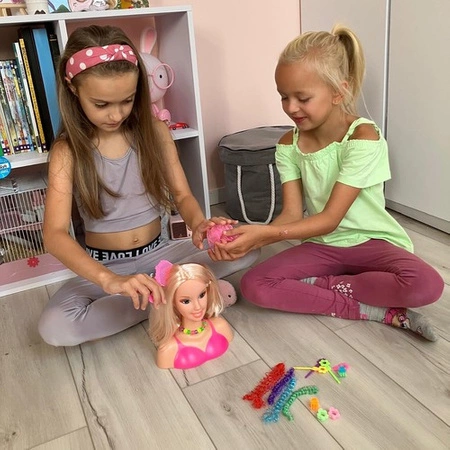 Głowa do Stylizacji Czesania Włosów Fryzur Lalka + Akcesoria Blond Włosy KRUZZEL