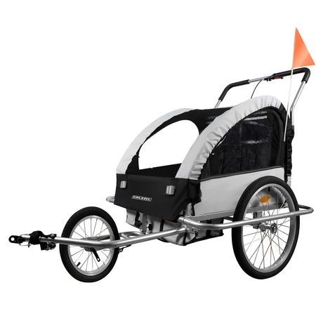 Przyczepka Rowerowa dla Dzieci Jogger Transportowa 3w1 do Roweru 2 Osobowa KRUZZEL