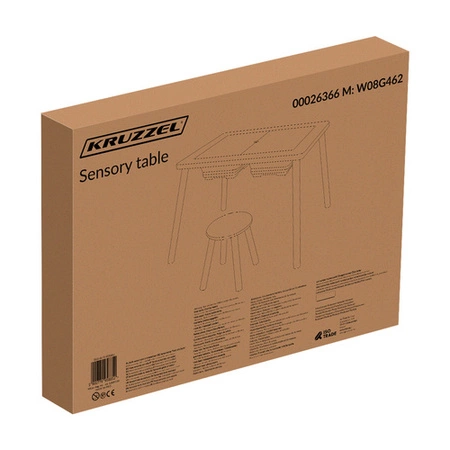Drewniany Stolik Edukacyjny dla Dzieci Sensoryczny Piaskownica na Piasek XL Kruzzel 26366