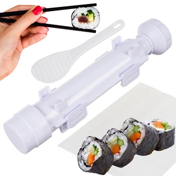 Zestaw do Robienia SUSHI z Rolką Maszynka + Akcesoria Mata Łyżeczka Prezent RUHHY