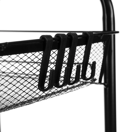 Regał Mobilny na Kółkach Wózek Kuchenny 3 Półki Czarny Szafka Półka Kuchni RUHHY