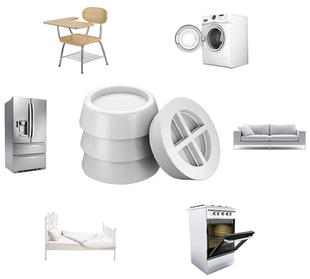 Podkładki Antywibracyjne pod Pralkę Zmywarkę 4 szt Nóżki z Gumy do Pralki RUHHY