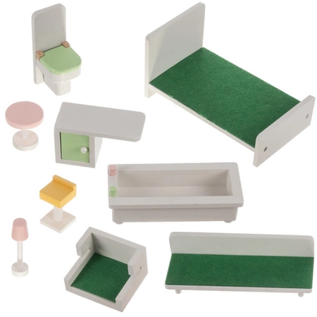 Domek dla Lalek Drewniany Duży XXL Willa Meble Mebelki Akcesoria dla Dzieci KRUZZEL