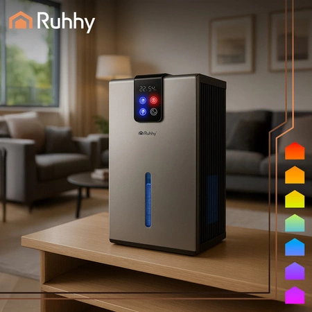 Osuszacz Powietrza Pochłaniacz Wilgoci Higrostat Higrometr Wydajny 1L/24h Ruhhy 26496