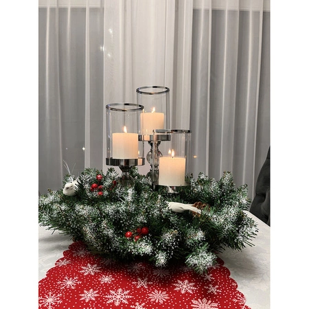 Stroik Świąteczny Wianek na Drzwi Dekoracyjny Ozdobny Ozdoba 45cm Ośnieżony RUHHY