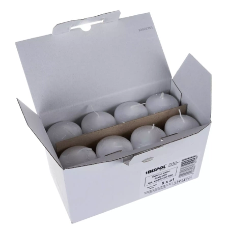 8 x Świeczki Zestaw Biała Świeca Walec 10cm Bispol