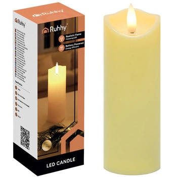 Świeczka Wkład Led Ruhhy Efekt Płomienia Świeca na Baterie do Znicza 15cm