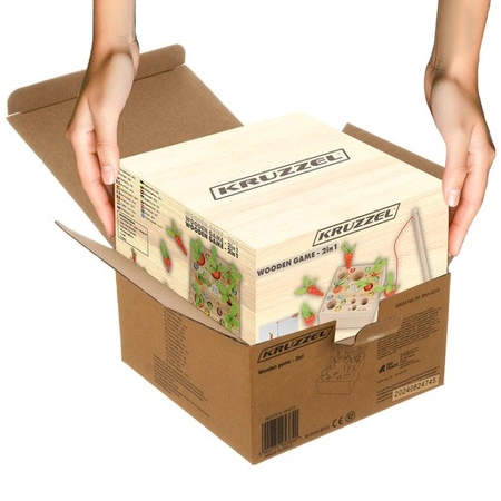 Gra Zręcznościowa Sorter Drewniany Marchewkowy Ogród Montessori dla Dzieci KRUZZEL