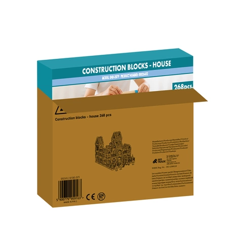 Drewniane Klocki Konstrukcyjne Domek Zestaw 268 el Edukacyjne dla Dzieci Kruzzel 26452