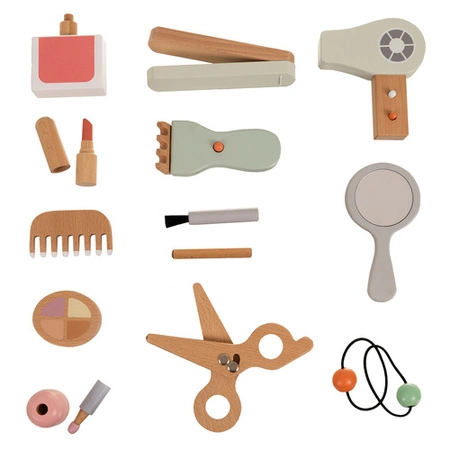 Drewniany Zestaw Kosmetyczny 17w1 Kruzzel Zabawka Edukacyjna Dla Dzieci