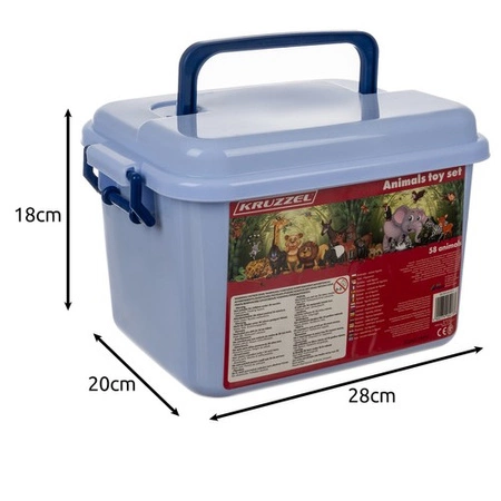 Zwierzęta Zabawki Figurki Zwierzątka Farma dla Dzieci 48 Zwierząt w Etui KRUZZEL