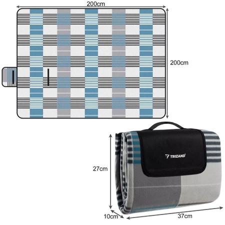 Koc Mata Plażowa Piknikowa z Izolacją XXL 200x200 TRIZAND