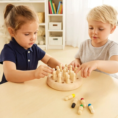 Szachy Pamięciowe Gra Edukacyjna Drewniana Memory dla Dzieci Pamięciowa Kruzzel 26251