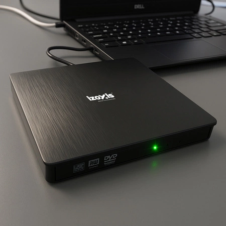 Napęd Zewnętrzny CD-R Odtwarzacz Przenośny DVD Nagrywarka RW USB do Laptopa Izoxis 26083