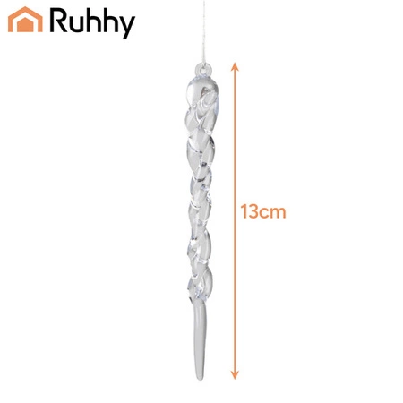 Sople na Choinkę RUHHY 12 szt Imitacja Lodu Zawieszki Bombki do Stroików