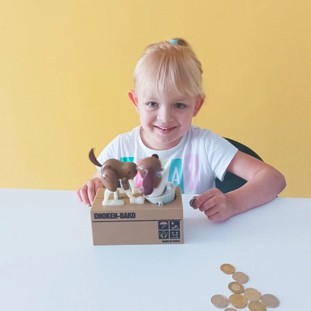 Skarbonka Interaktywna Automat Zjada Monety Pies Piesek Złodziejaszek Monet KRUZZEL