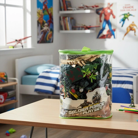 Baza Wojskowa Żołnierzyki dla Dzieci Armia Figurki Wojsko Czołg Broń 300el 26334