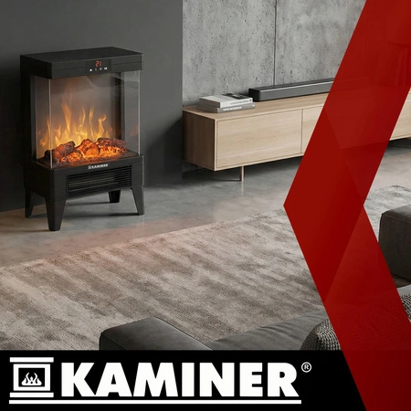 Kominek Elektryczny Wolnostojący 2000W 2 Funkcje Grzejnik Termowentylator Kaminer